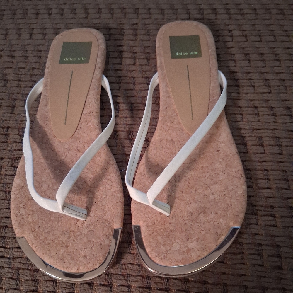 Dolce Vita White Cork Sandals